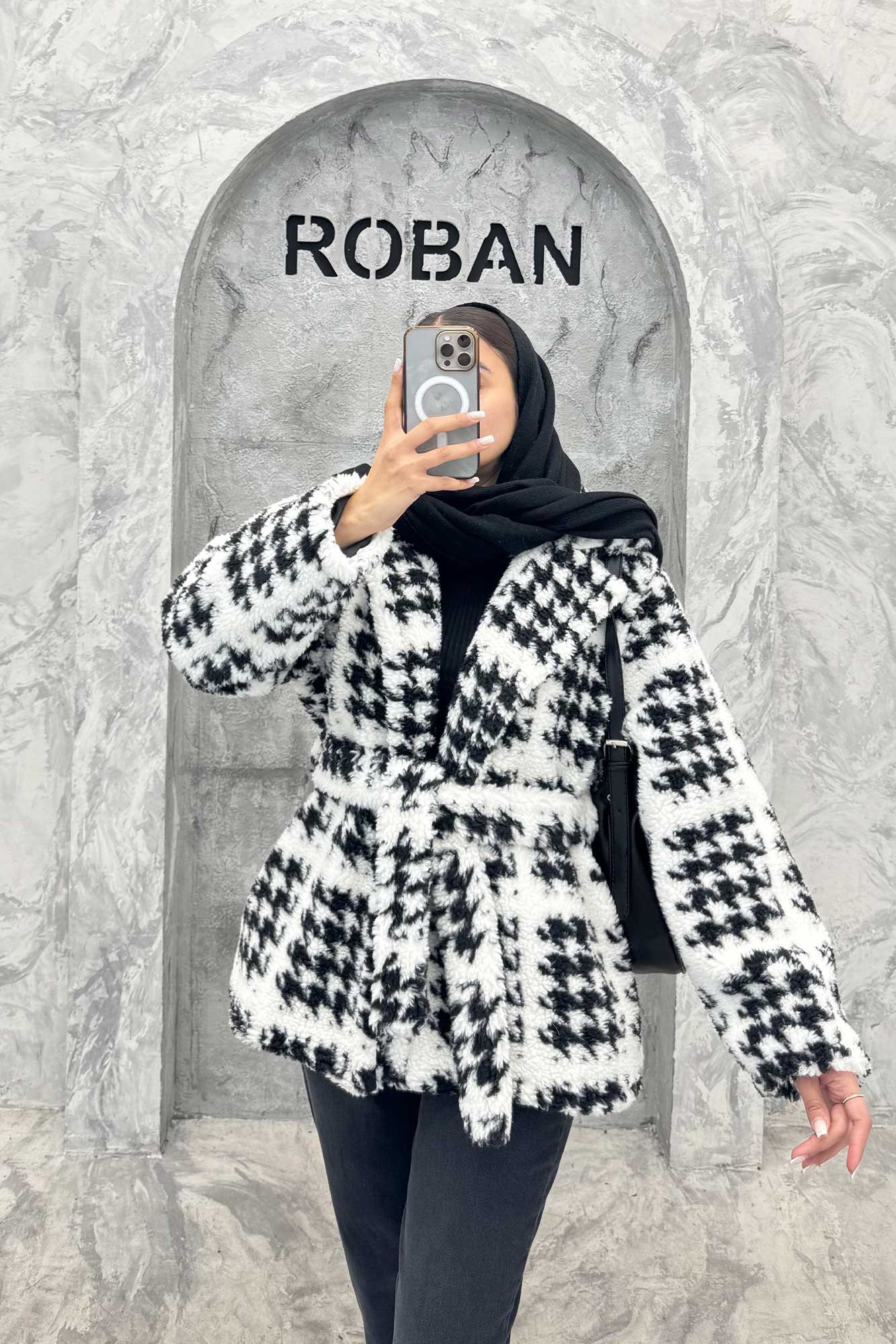 کت تدی یقه انگلیسی کمربنددار