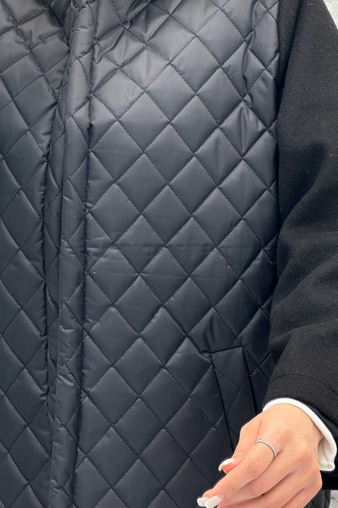 کاپشن امبردی کلاه دار آستین فوتر