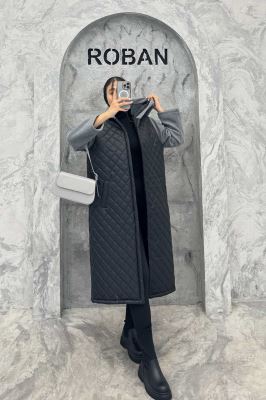 کاپشن امبردی کلاه دار آستین فوتر