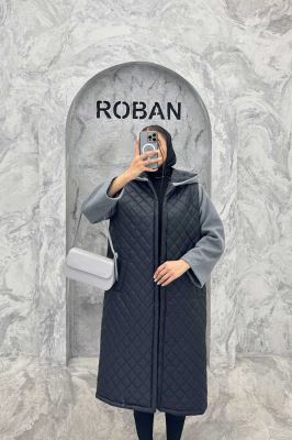 کاپشن امبردی کلاه دار آستین فوتر