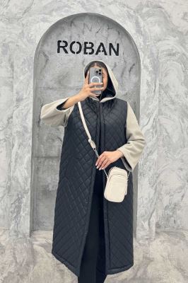 کاپشن امبردی کلاه دار آستین فوتر