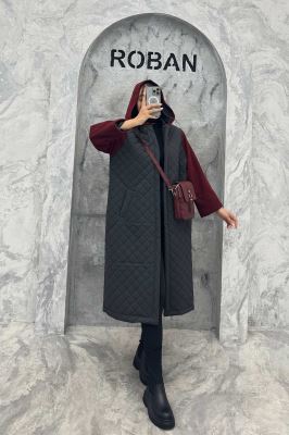 کاپشن امبردی کلاه دار آستین فوتر