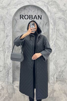 کاپشن امبردی کلاه دار آستین فوتر