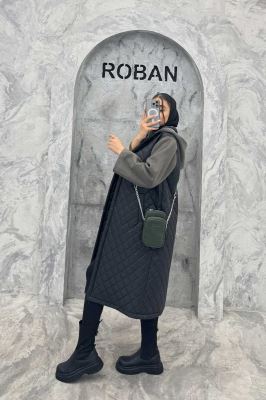 کاپشن امبردی کلاه دار آستین فوتر