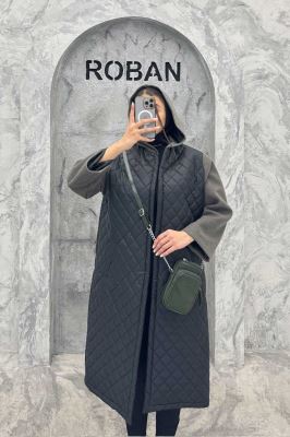 کاپشن امبردی کلاه دار آستین فوتر