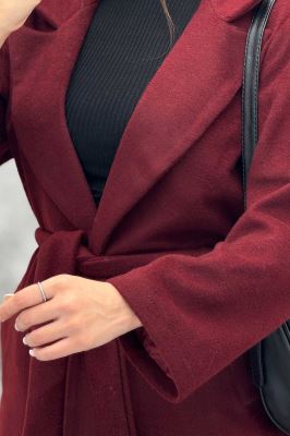 کت فوتر بلند یقه انگلیسی کمربنددار 