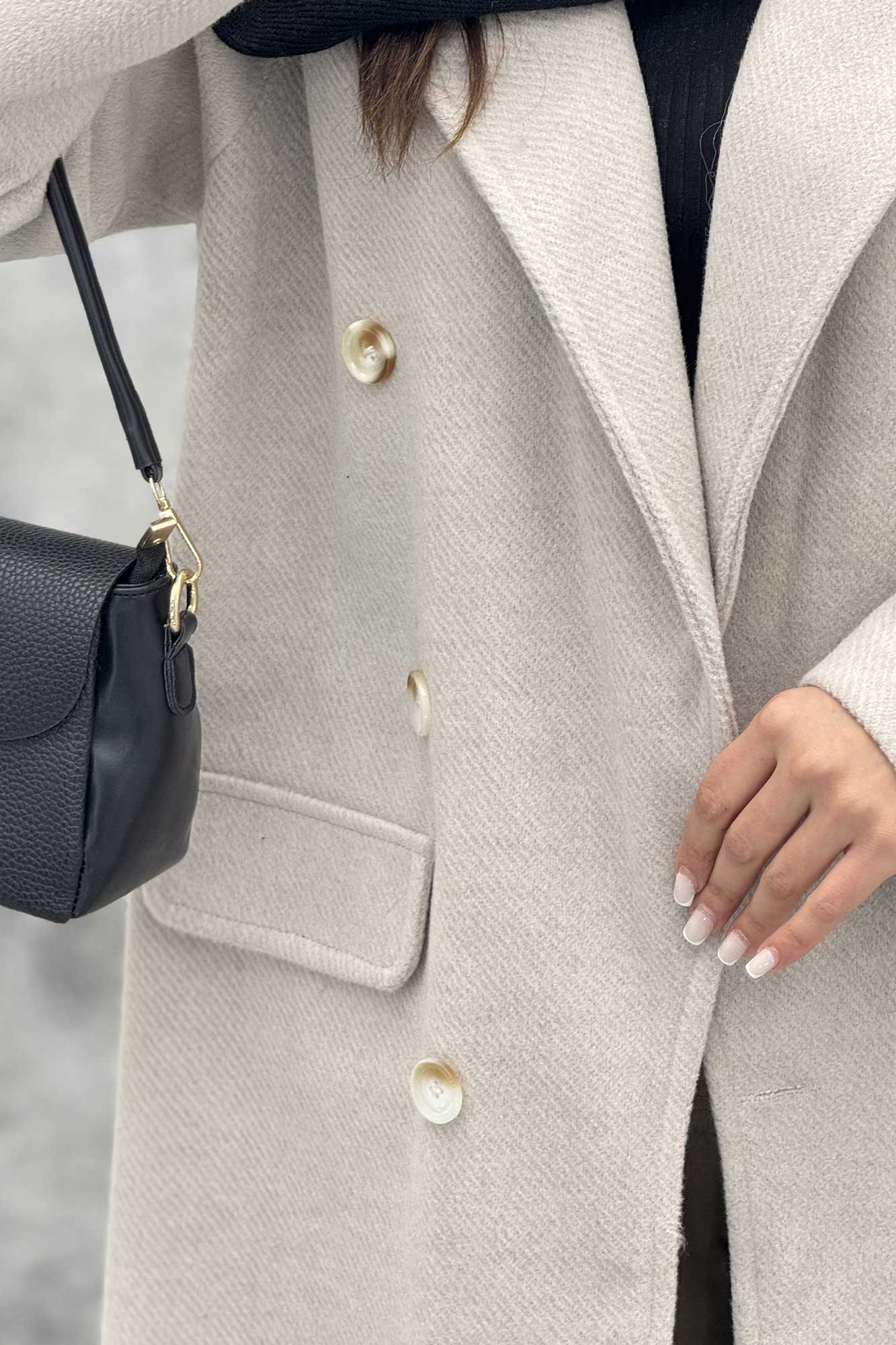 پالتو بلند فوتر کجراه یقه انگلیسی لیارز