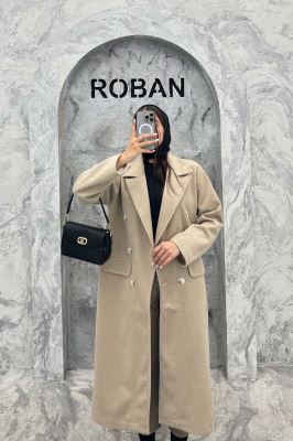 پالتو بلند فوتر کجراه یقه انگلیسی لیارز