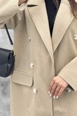 پالتو بلند فوتر کجراه یقه انگلیسی لیارز