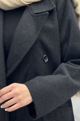 پالتو بلند فوتر کجراه یقه انگلیسی لیارز