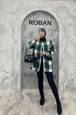 کت چهارخانه آستردار در جیب کتان پامپا