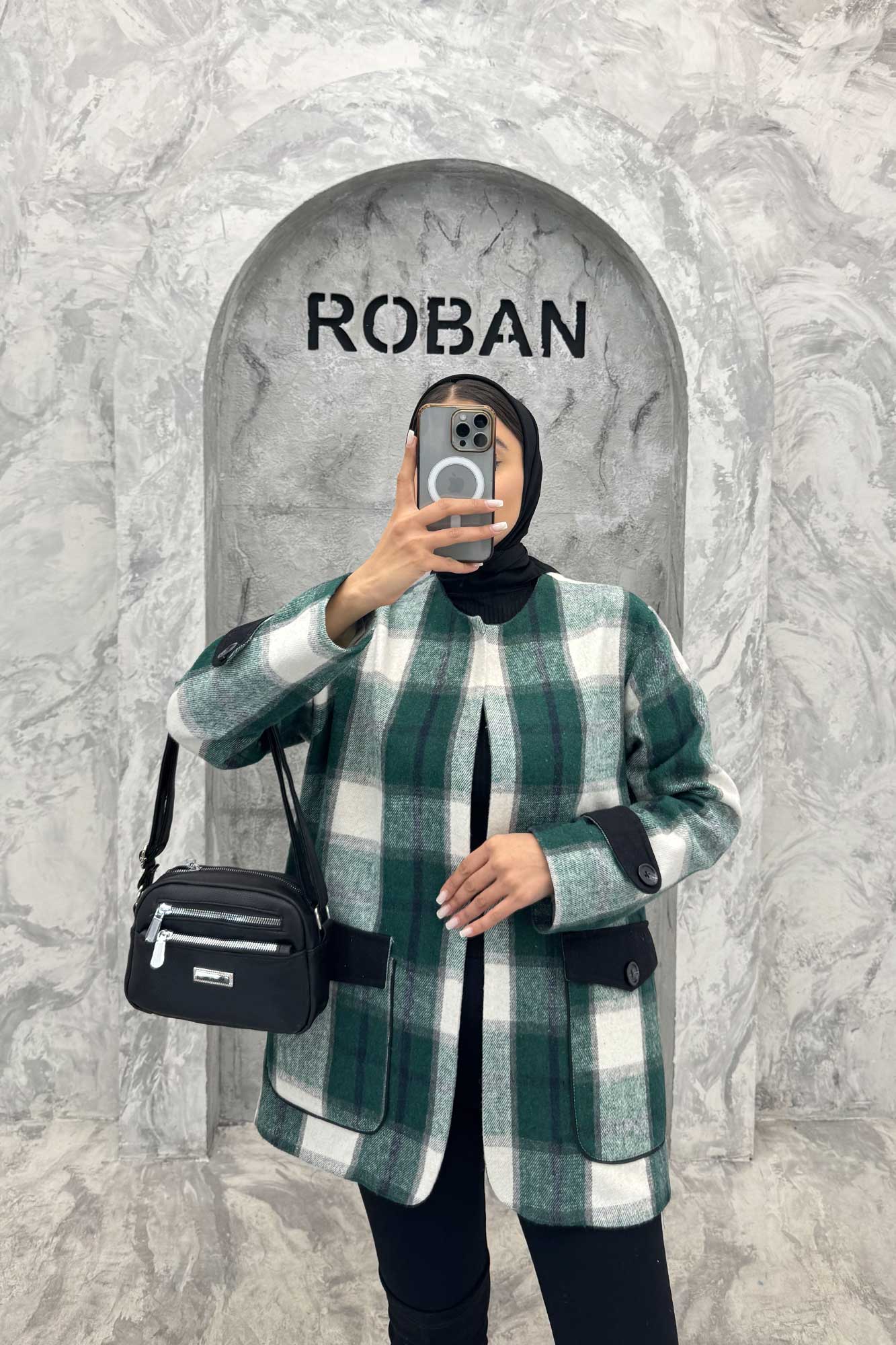 کت چهارخانه آستردار در جیب کتان پامپا