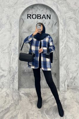 کت چهارخانه آستردار در جیب کتان پامپا