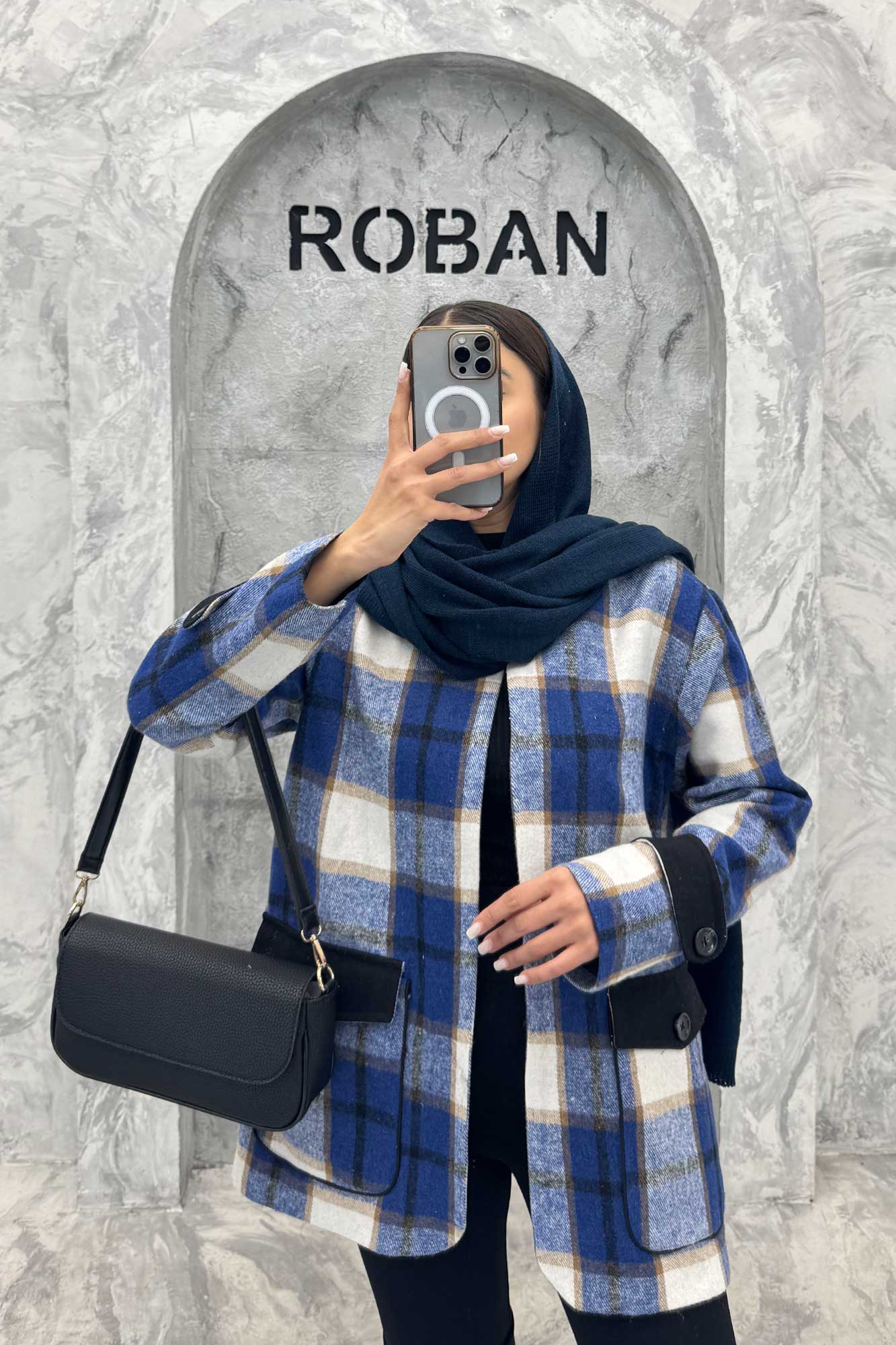 کت چهارخانه آستردار در جیب کتان پامپا