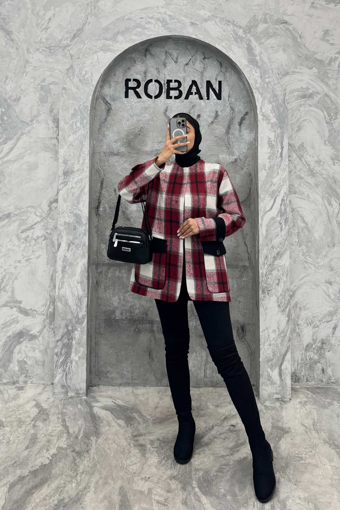 کت چهارخانه آستردار در جیب کتان پامپا