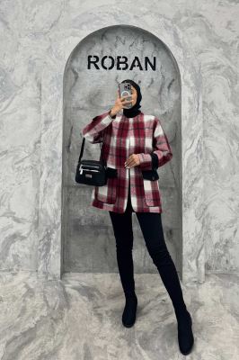 کت چهارخانه آستردار در جیب کتان پامپا