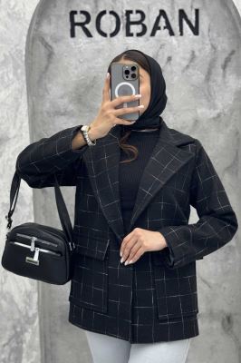 پالتو توییت پشمی  دو جیب پاکتی آنیدا