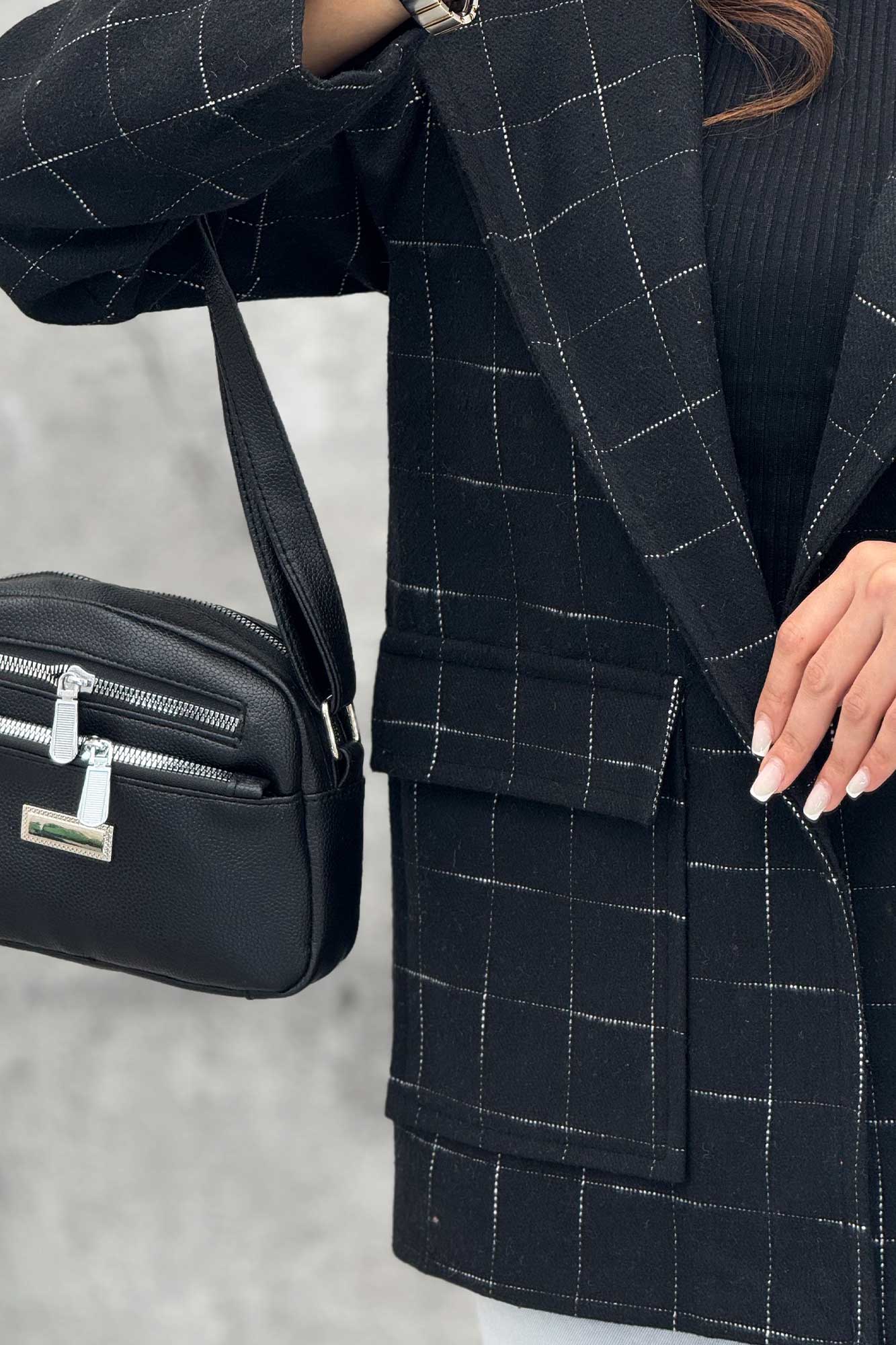 پالتو توییت پشمی  دو جیب پاکتی آنیدا