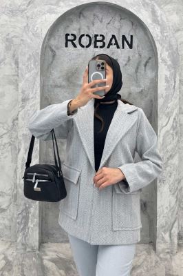 پالتو توییت پشمی  دو جیب پاکتی آنیدا