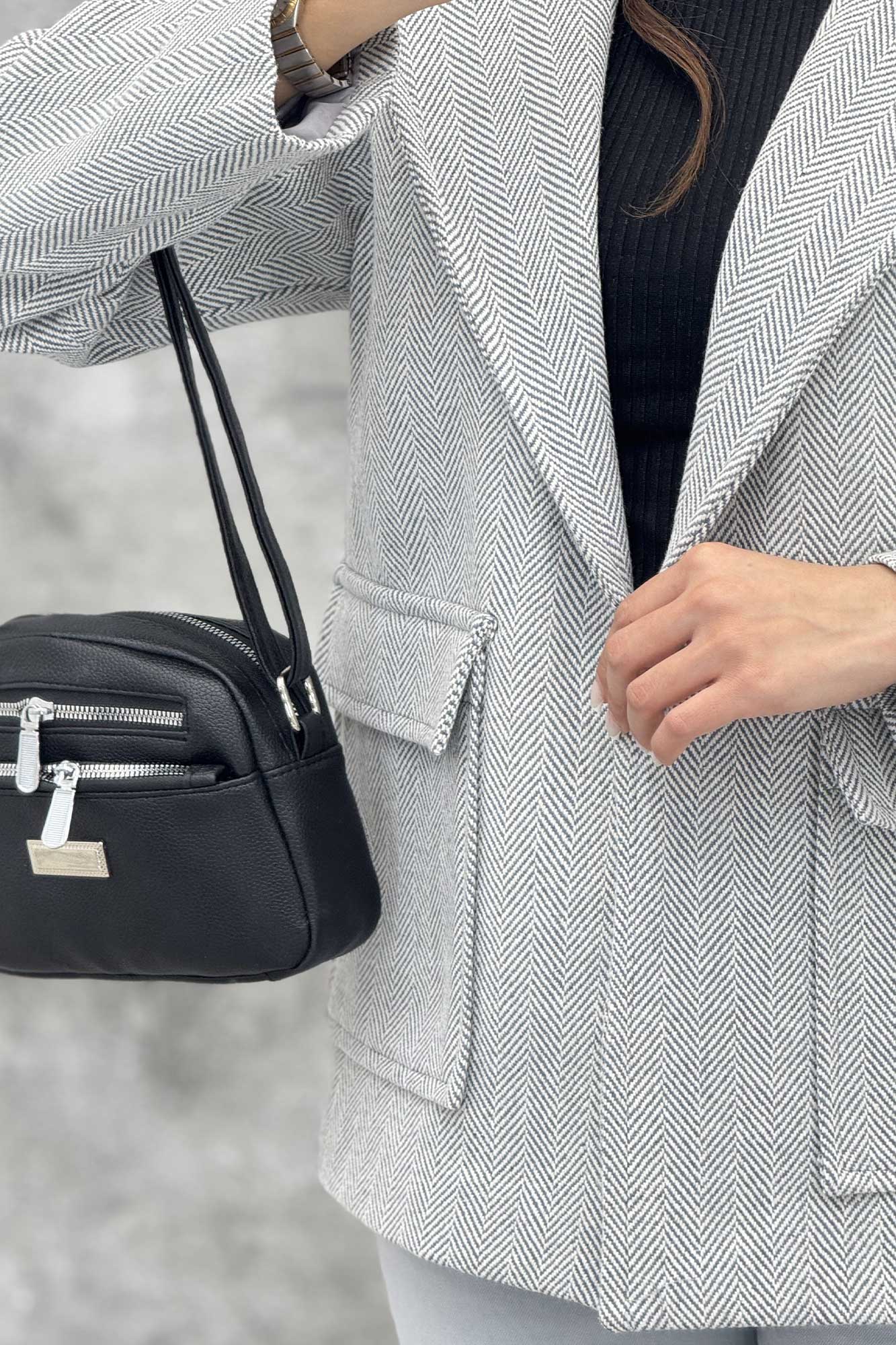 پالتو توییت پشمی  دو جیب پاکتی آنیدا