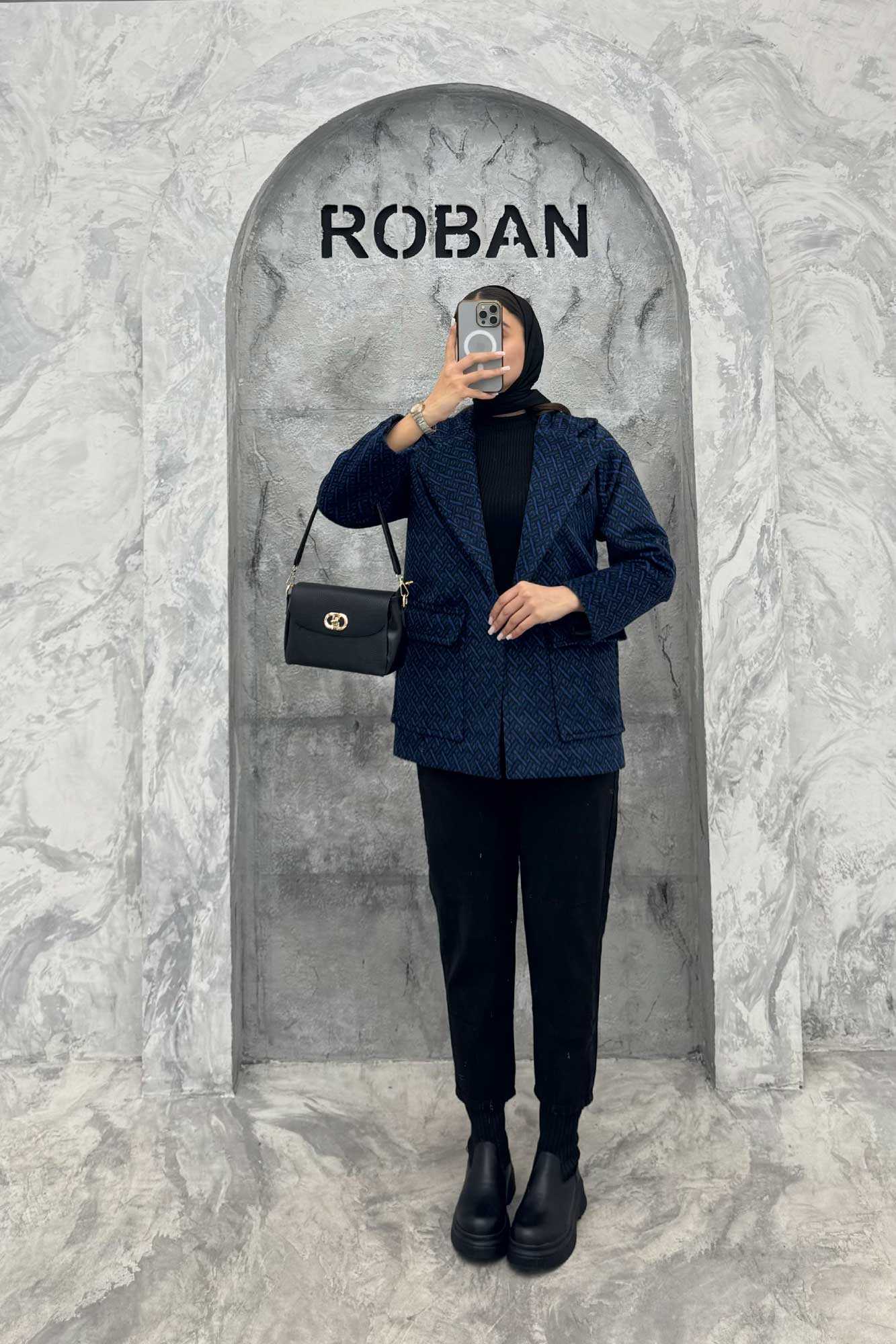 پالتو توییت پشمی  دو جیب پاکتی آنیدا