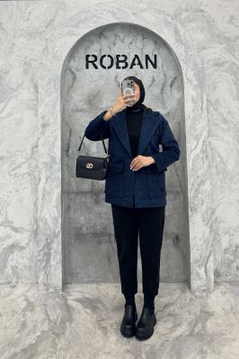 پالتو توییت پشمی  دو جیب پاکتی آنیدا