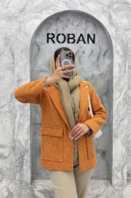 پالتو توییت پشمی  دو جیب پاکتی آنیدا