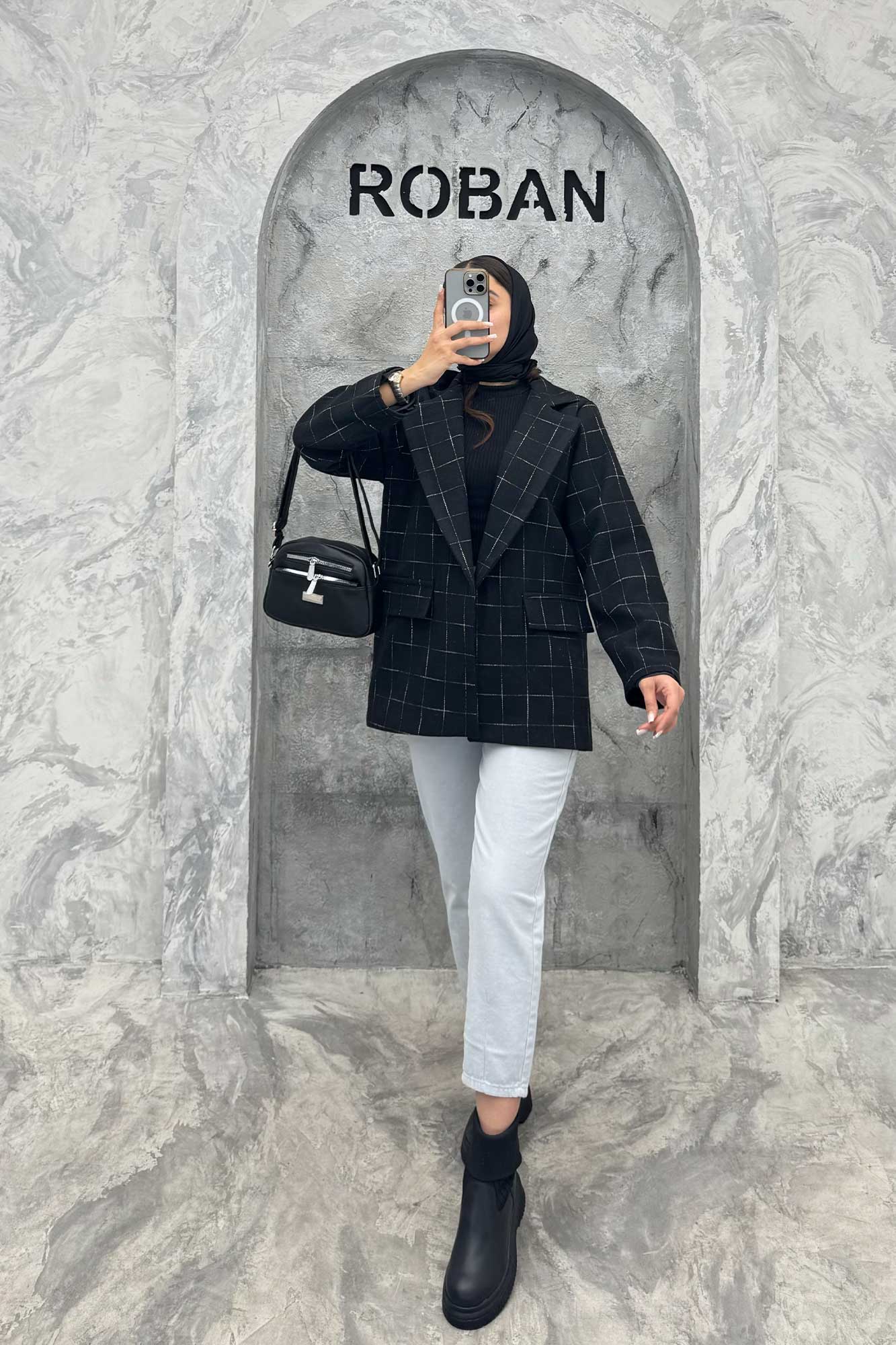 پالتو یقه انگلیسی توییت پشمی آستردار