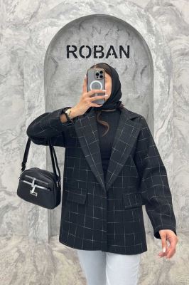 پالتو یقه انگلیسی توییت پشمی آستردار