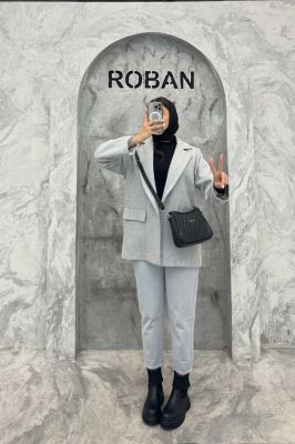 پالتو یقه انگلیسی توییت پشمی آستردار