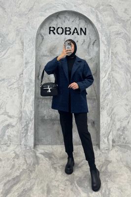 پالتو یقه انگلیسی توییت پشمی آستردار