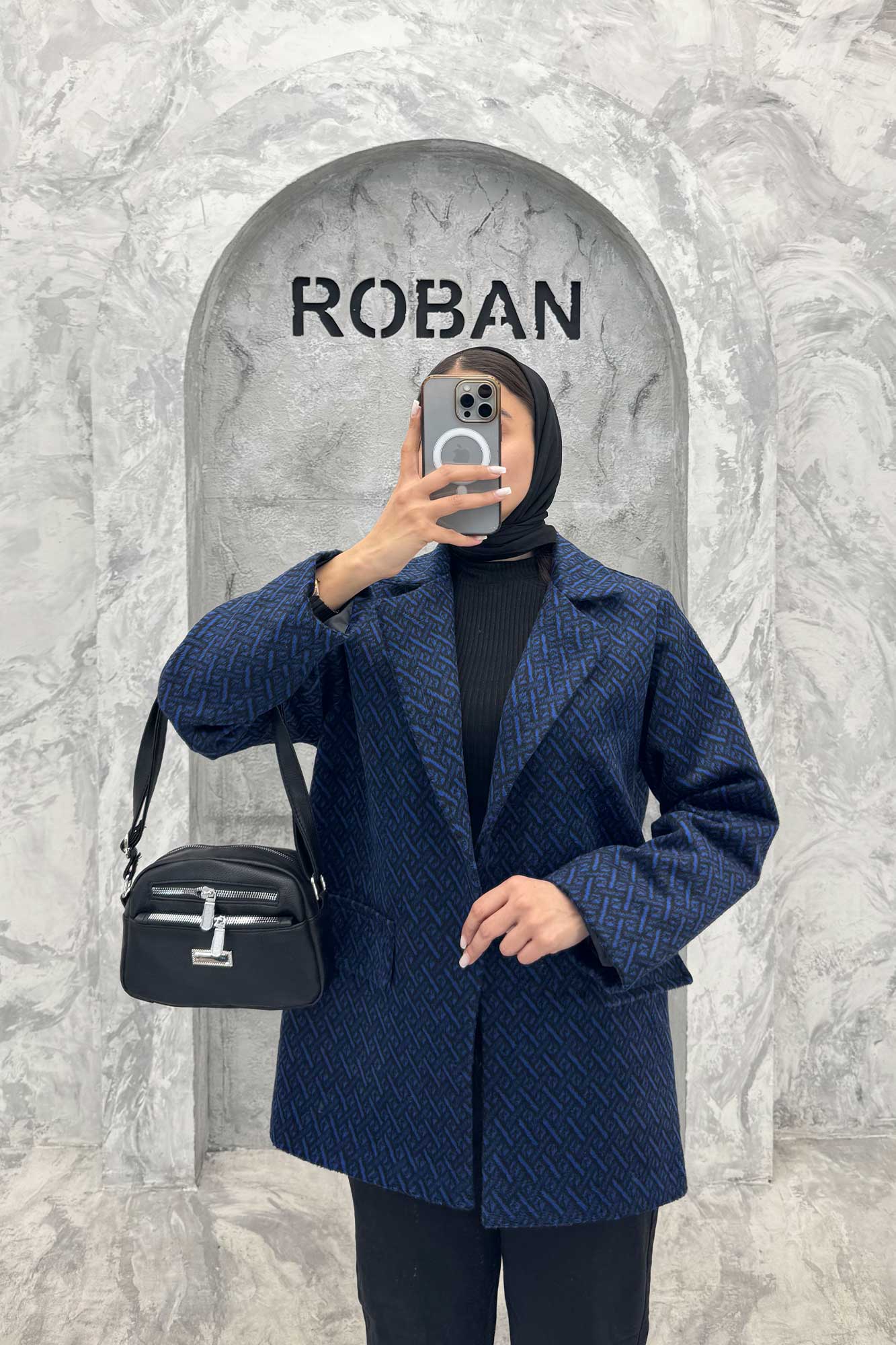 پالتو یقه انگلیسی توییت پشمی آستردار