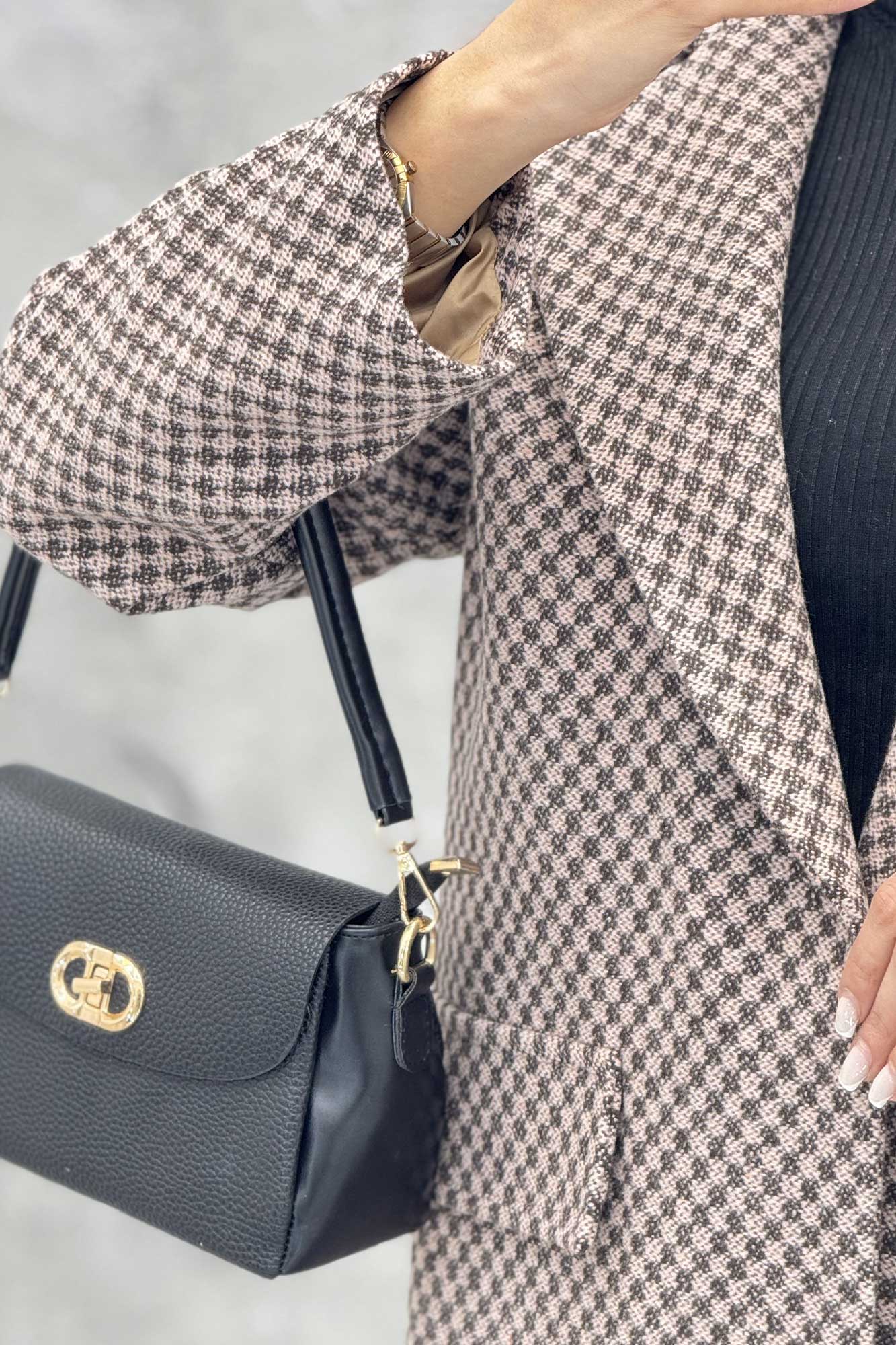 پالتو یقه انگلیسی توییت پشمی آستردار