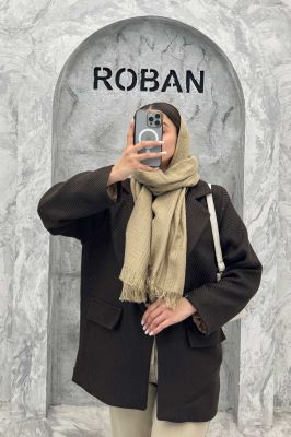 پالتو یقه انگلیسی توییت پشمی آستردار