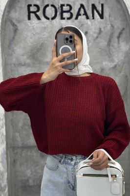 بلوز بافت کراپ یقه گرد S