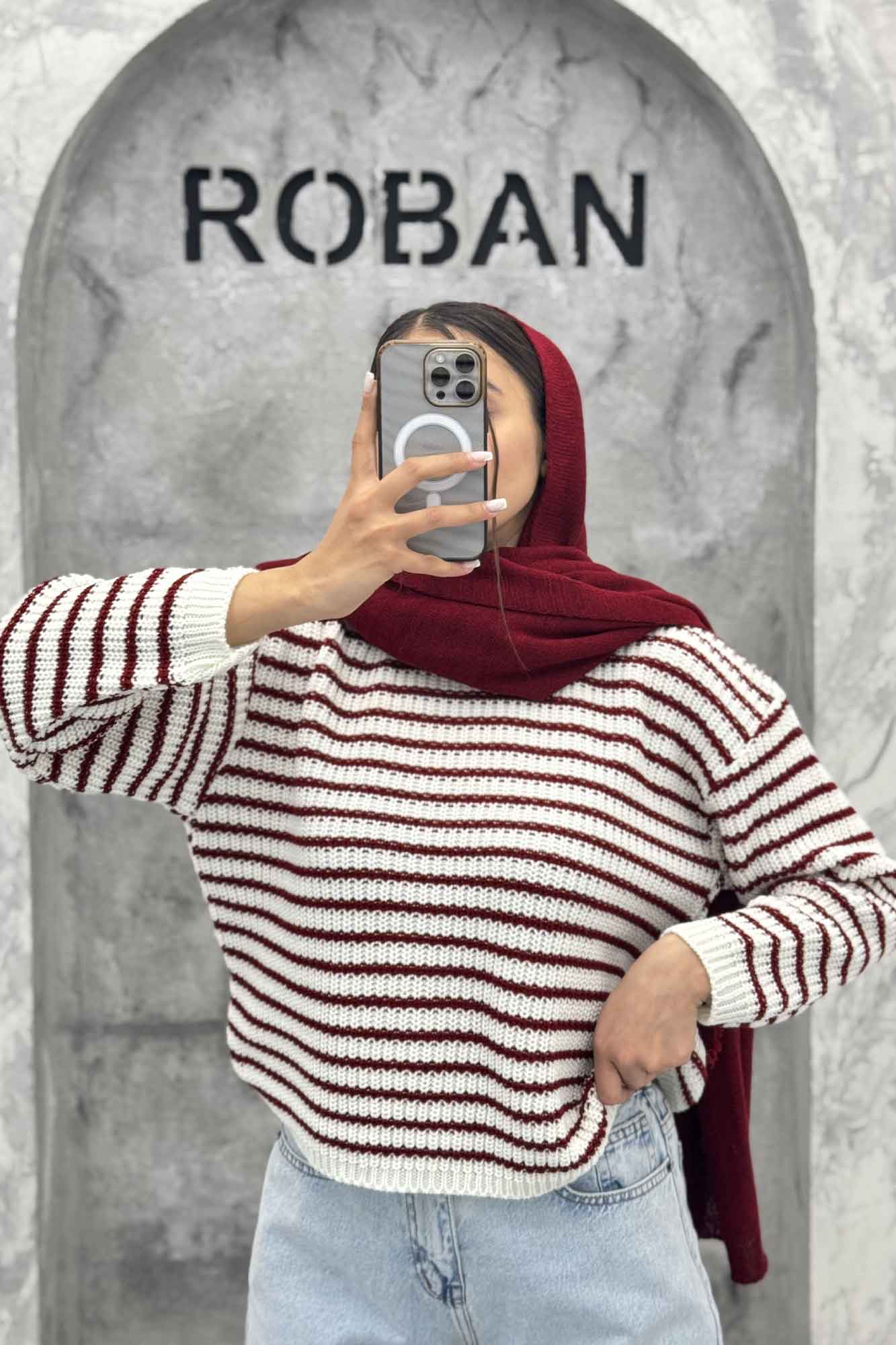 بلوز بافت کراپ یقه گرد S