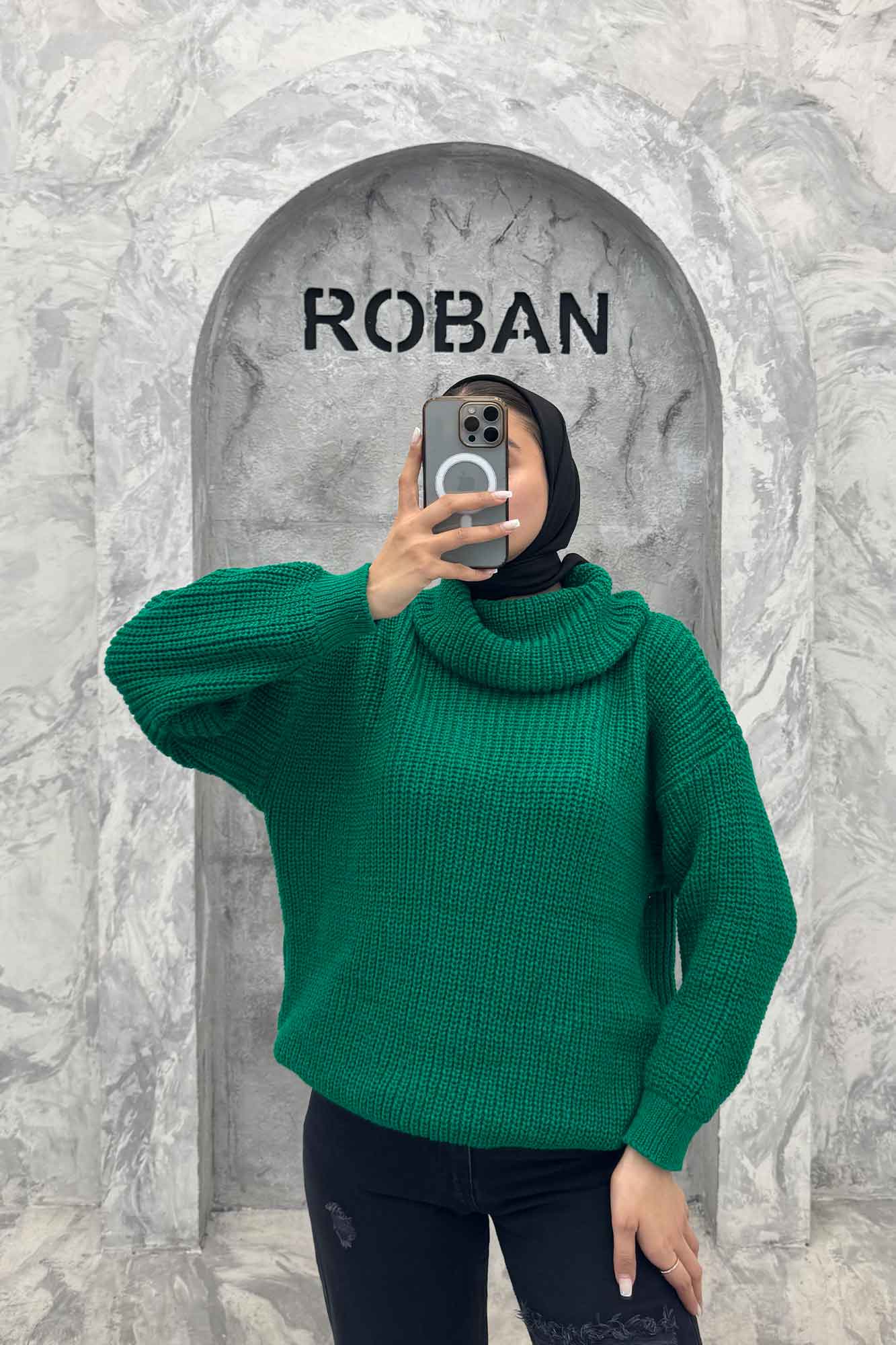 بلوز بافت یقه شل ساده بلند 