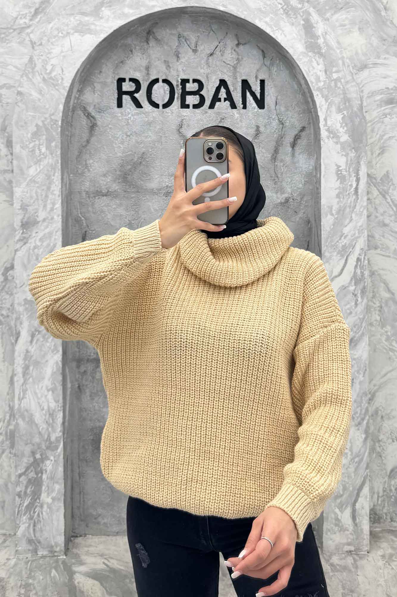 بلوز بافت یقه شل ساده بلند 