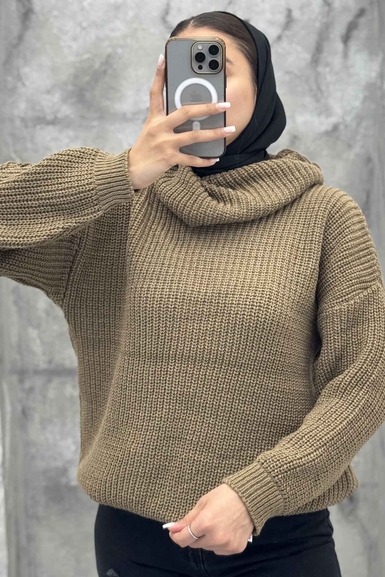 بلوز بافت یقه شل ساده بلند 