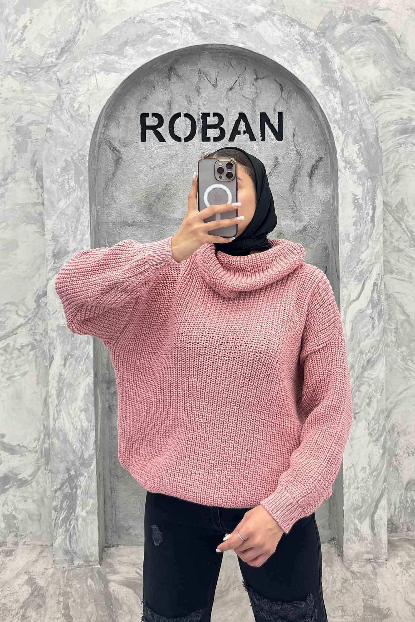 بلوز بافت یقه شل ساده بلند 