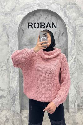 بلوز بافت یقه شل ساده بلند 