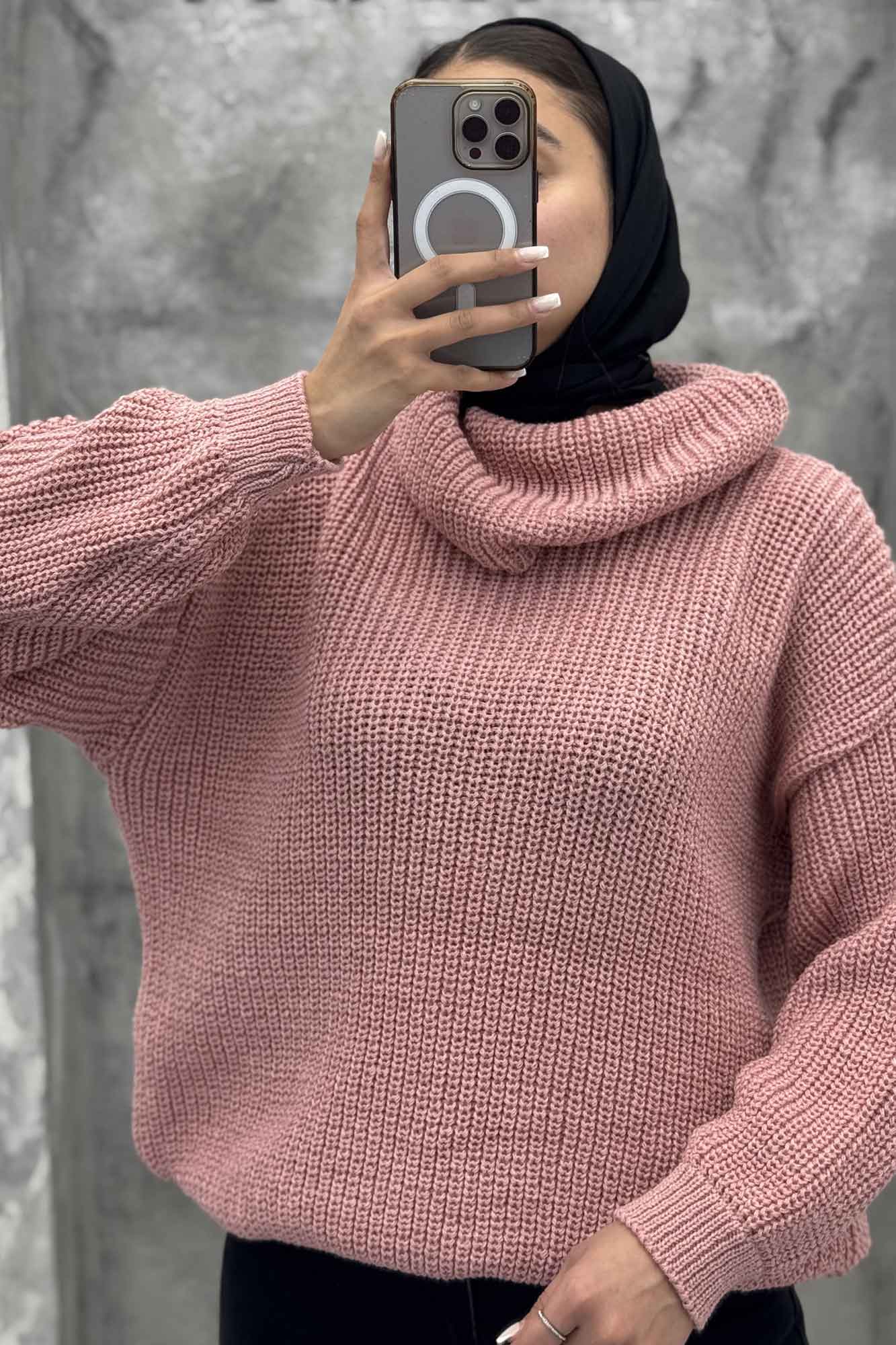 بلوز بافت یقه شل ساده بلند 