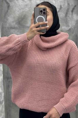 بلوز بافت یقه شل ساده بلند 