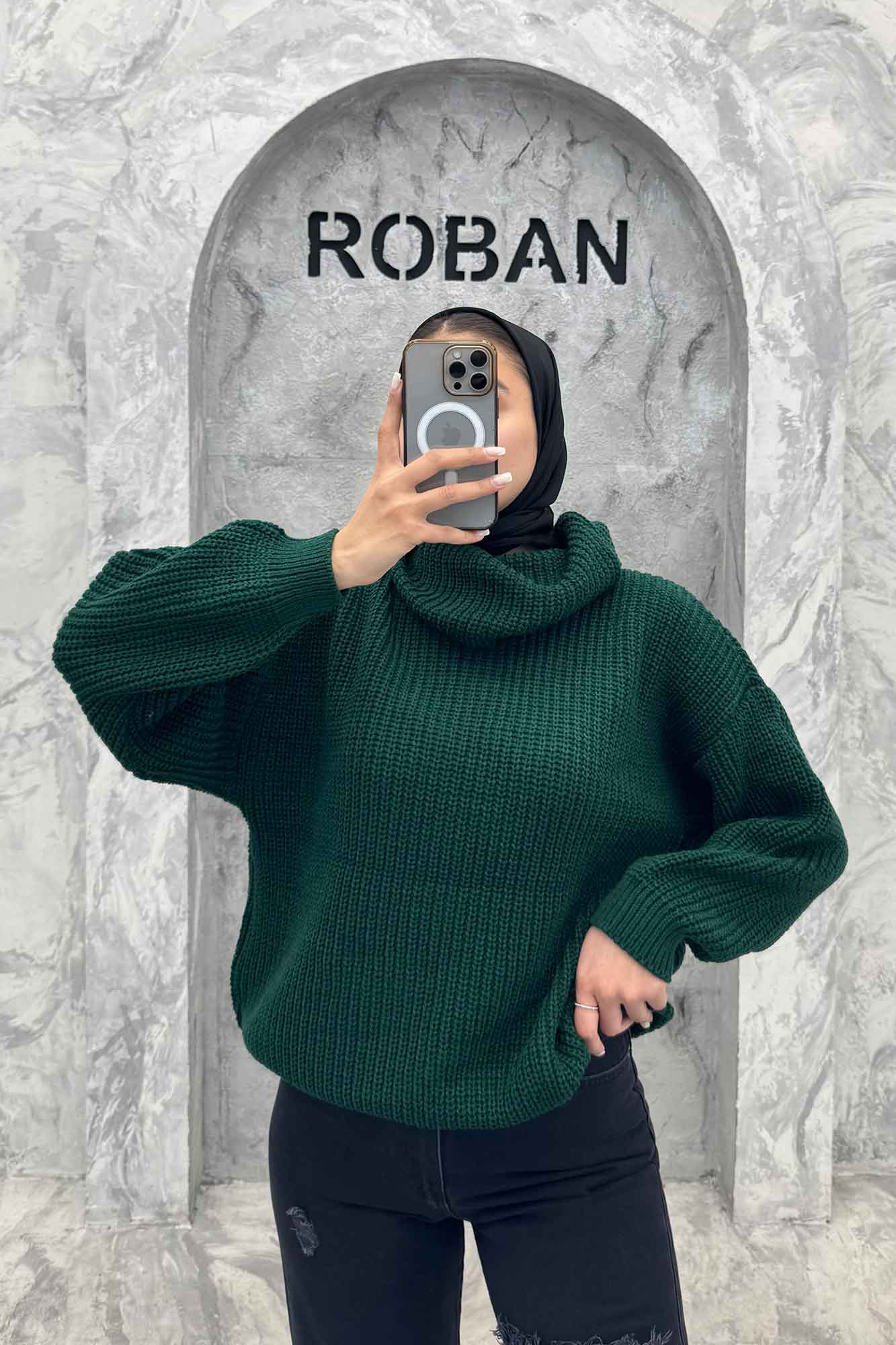 بلوز بافت یقه شل ساده بلند 