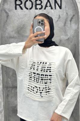 بلوز چاپدار جلو ریش