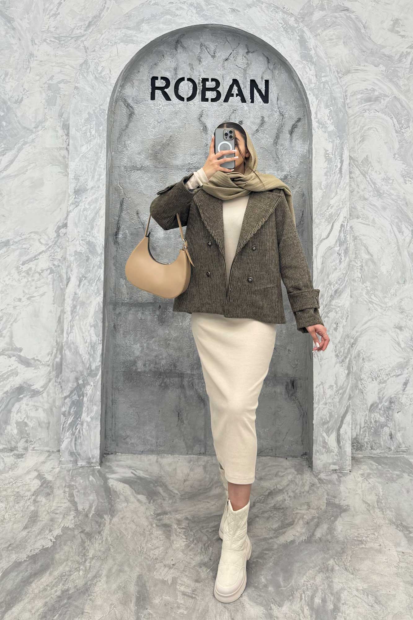 کت توییت پشمی یقه انگلیسی پهن آستردار NIL