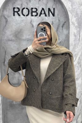 کت توییت پشمی یقه انگلیسی پهن آستردار NIL