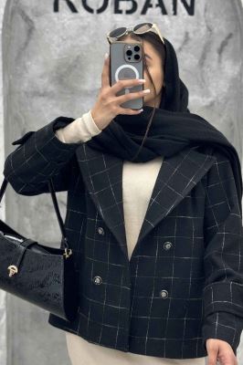 کت توییت پشمی یقه انگلیسی پهن آستردار NIL