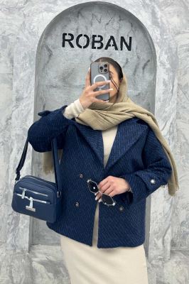 کت توییت پشمی یقه انگلیسی پهن آستردار NIL