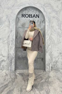 کت توییت پشمی یقه انگلیسی پهن آستردار NIL